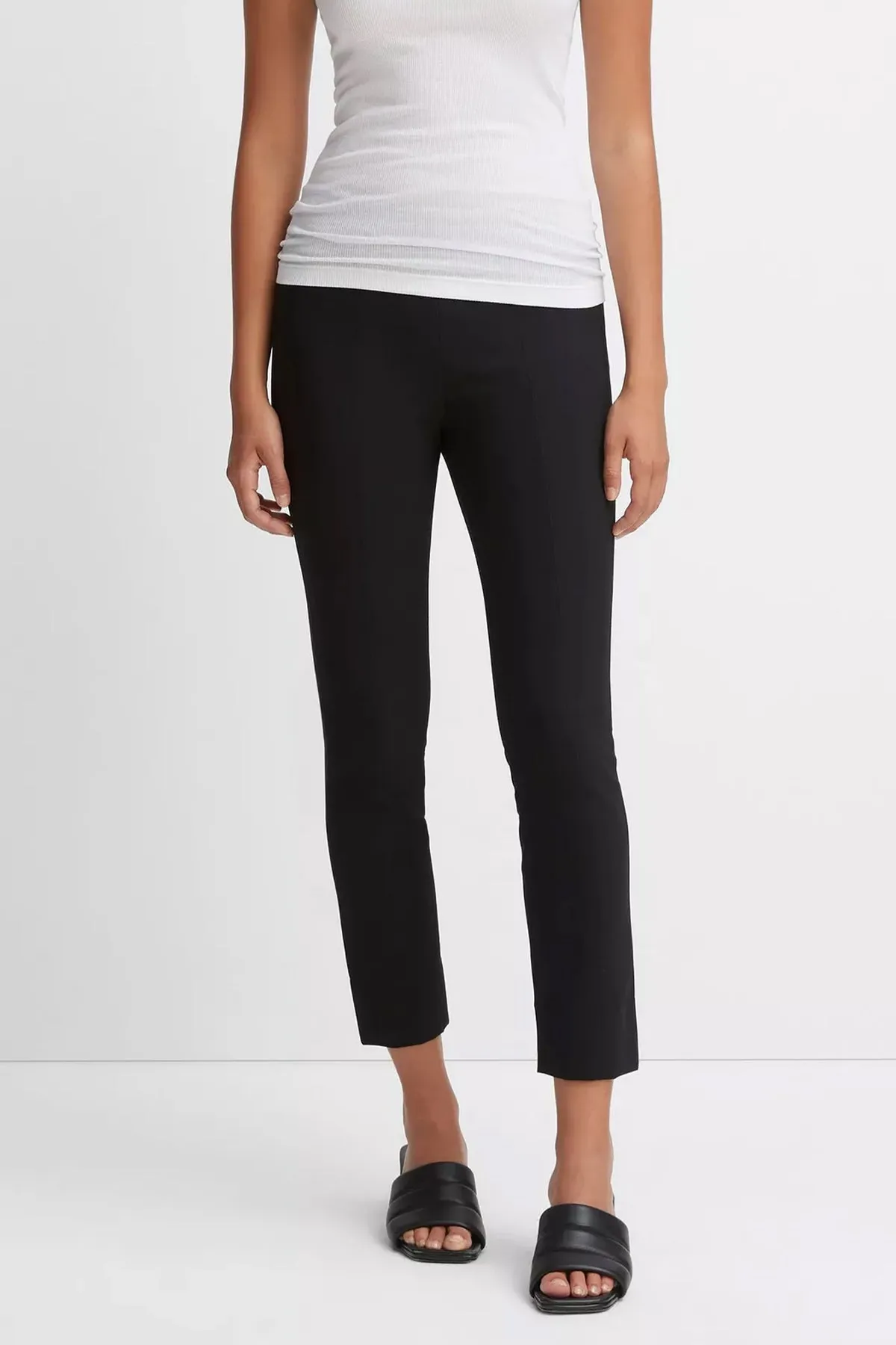Stitch Front Seam Ponte Legging in Black