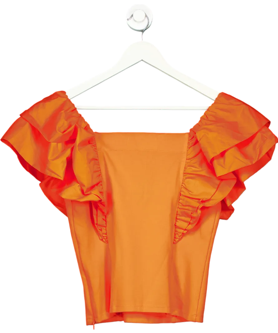 Sunday in Brooklyn Orange Sunday In Brooklyn Ruffle Sleeve Top UK S