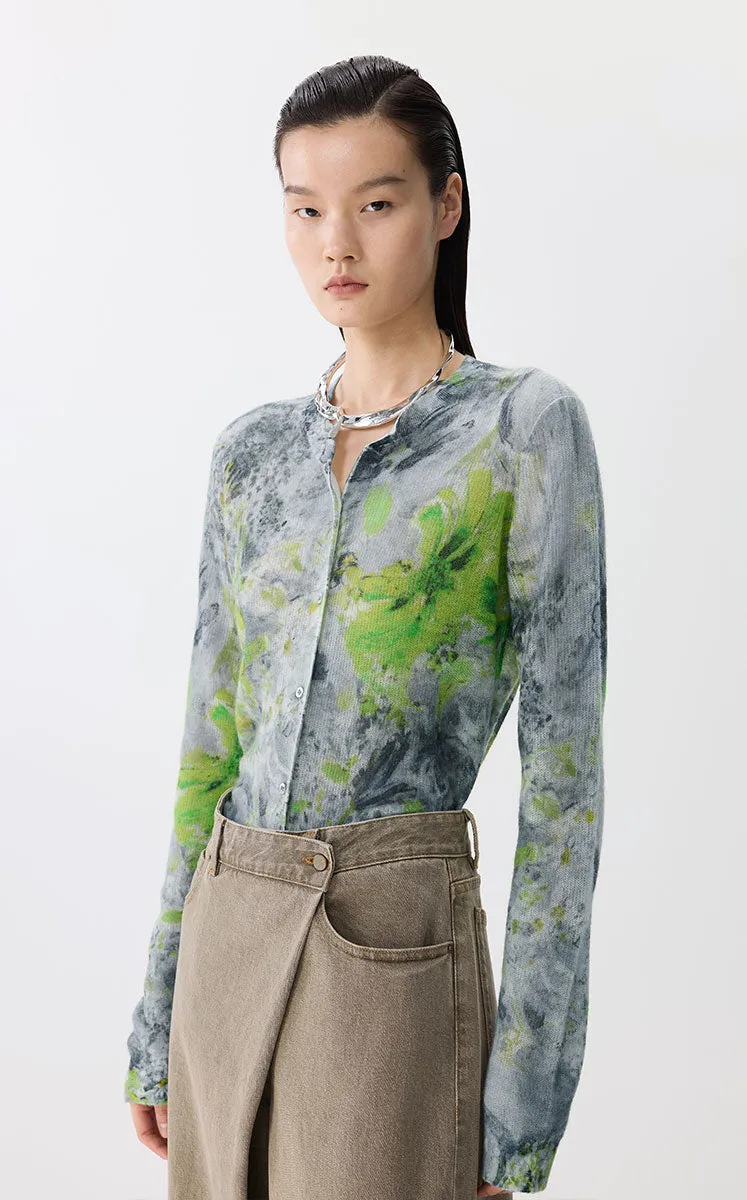 Sweater / JNBY Watercolor Floral Cropped Cardigan