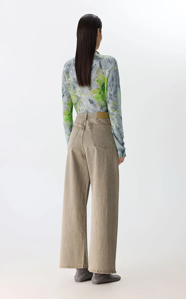 Sweater / JNBY Watercolor Floral Cropped Cardigan
