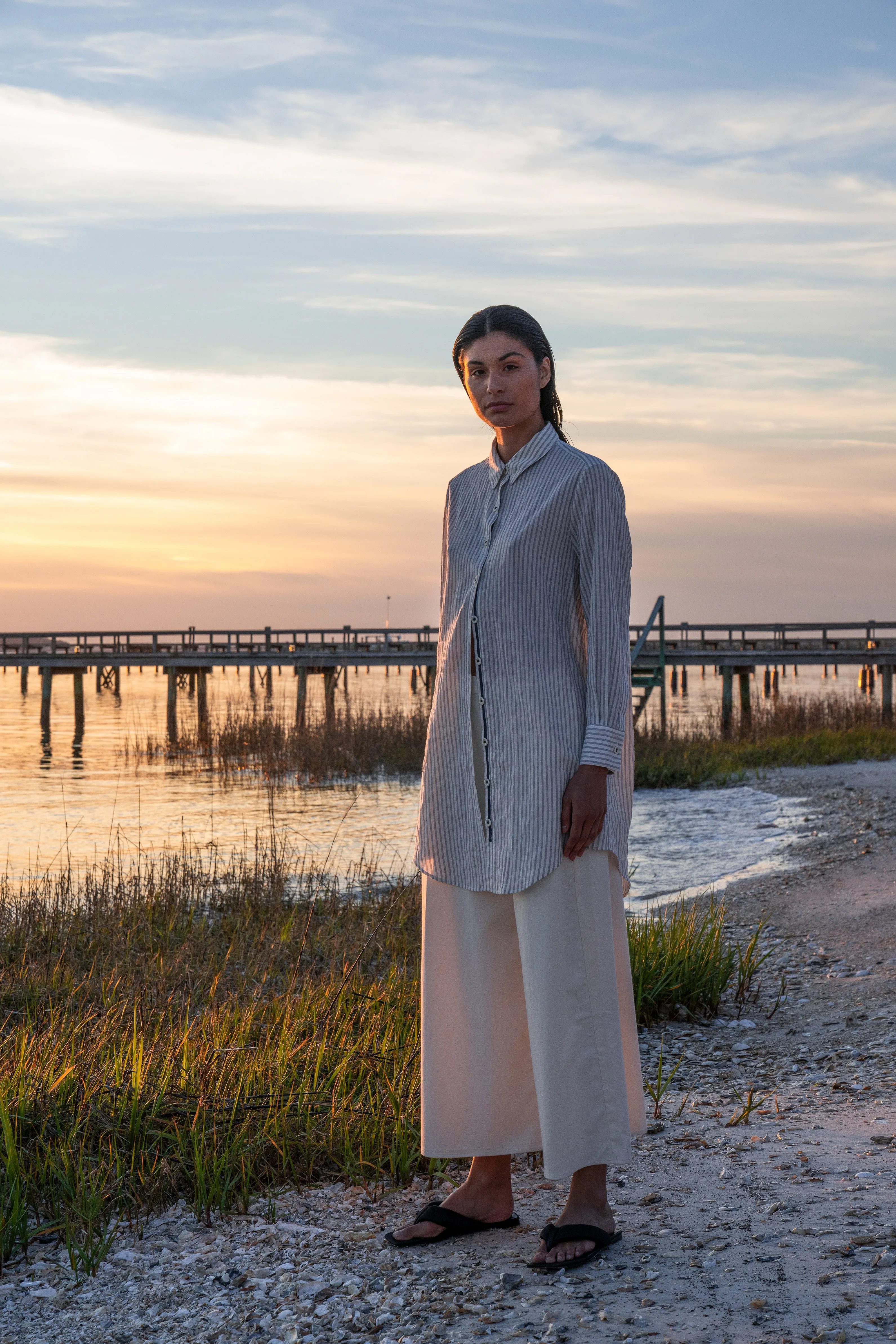 The Twill Wide Leg Pant