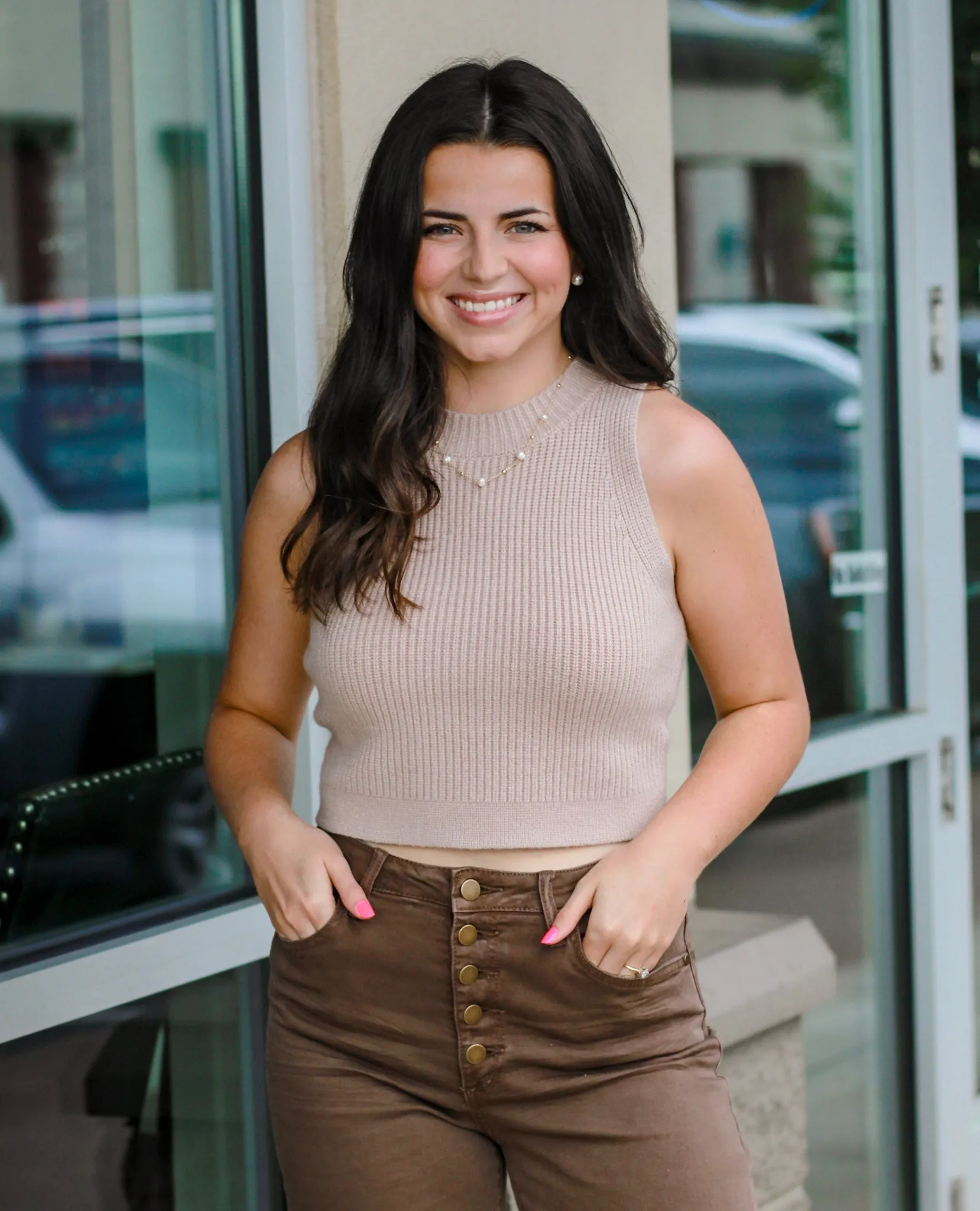 The Way it Is Summer Tank Sweater in Cocoa