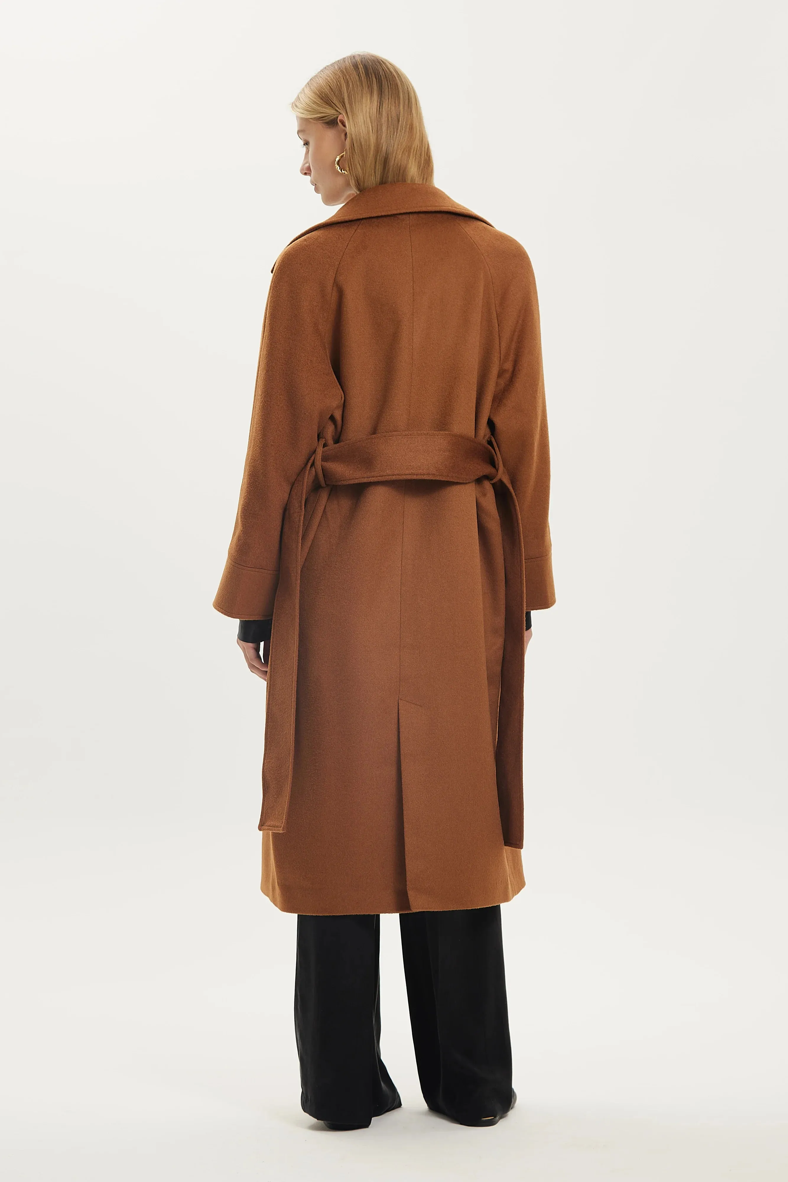 THIRD FORM II UNCOVER Woolen Trench Coat - chestnut