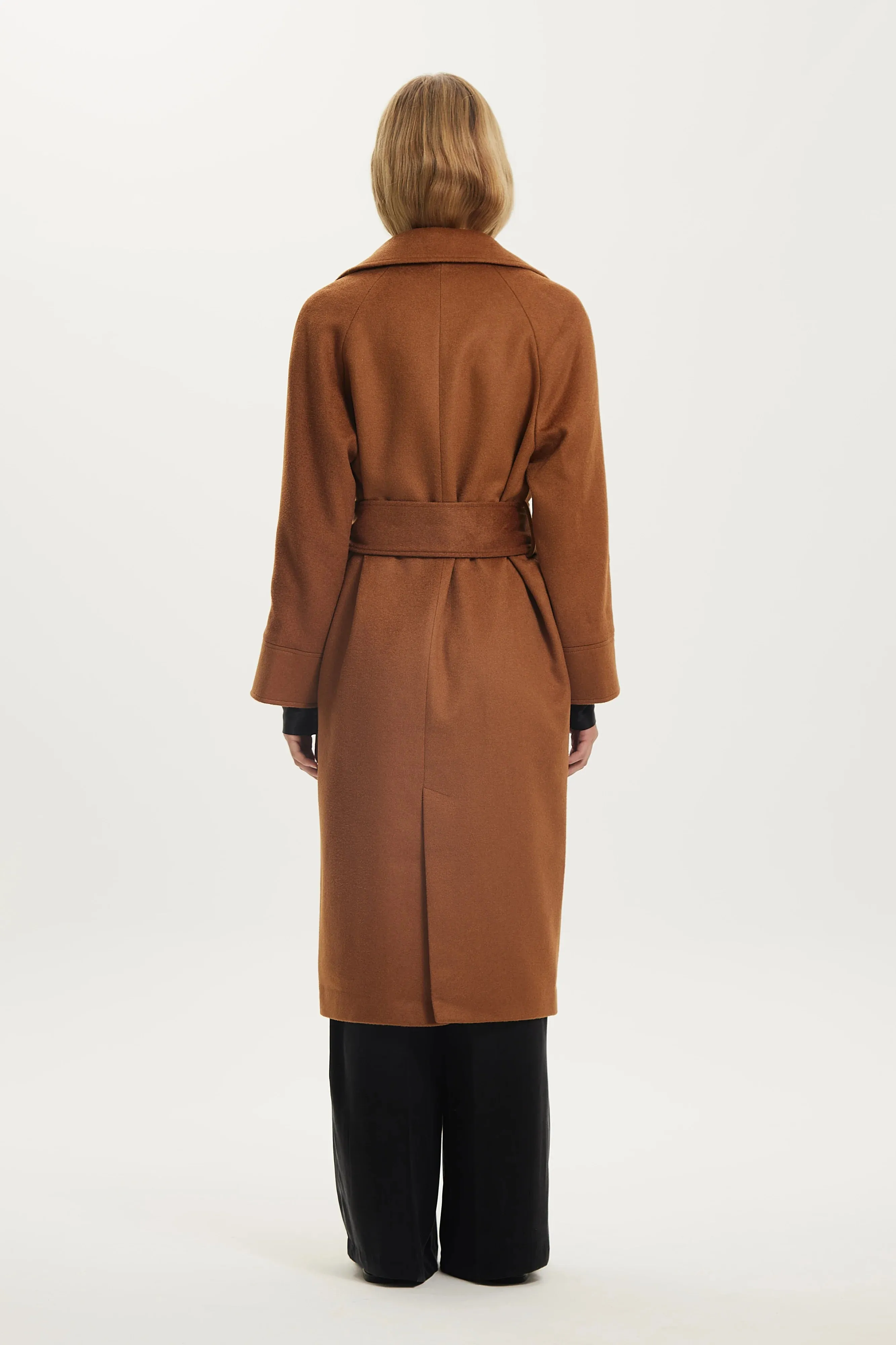 THIRD FORM II UNCOVER Woolen Trench Coat - chestnut