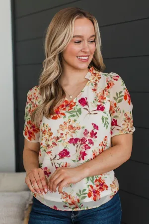 Timeless Affection Floral Top- Peach