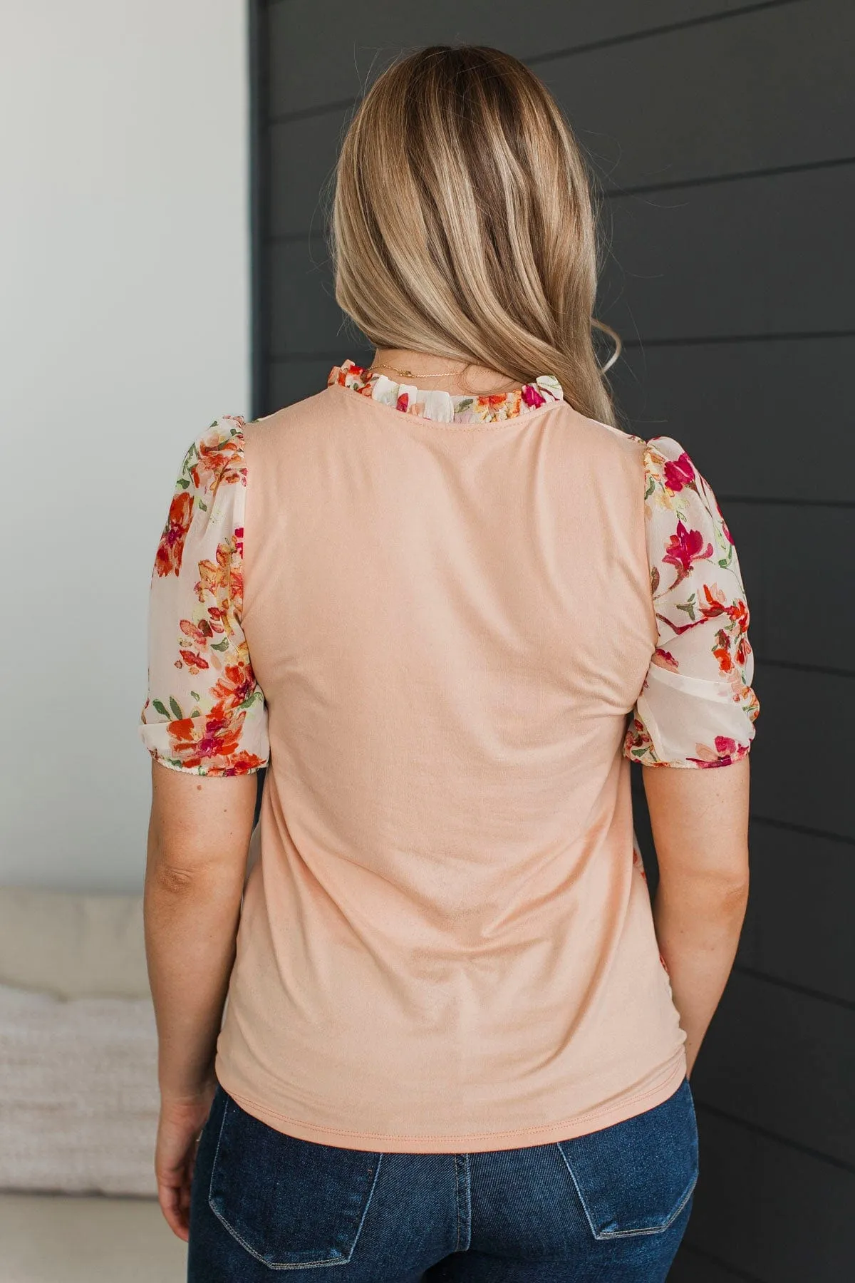 Timeless Affection Floral Top- Peach