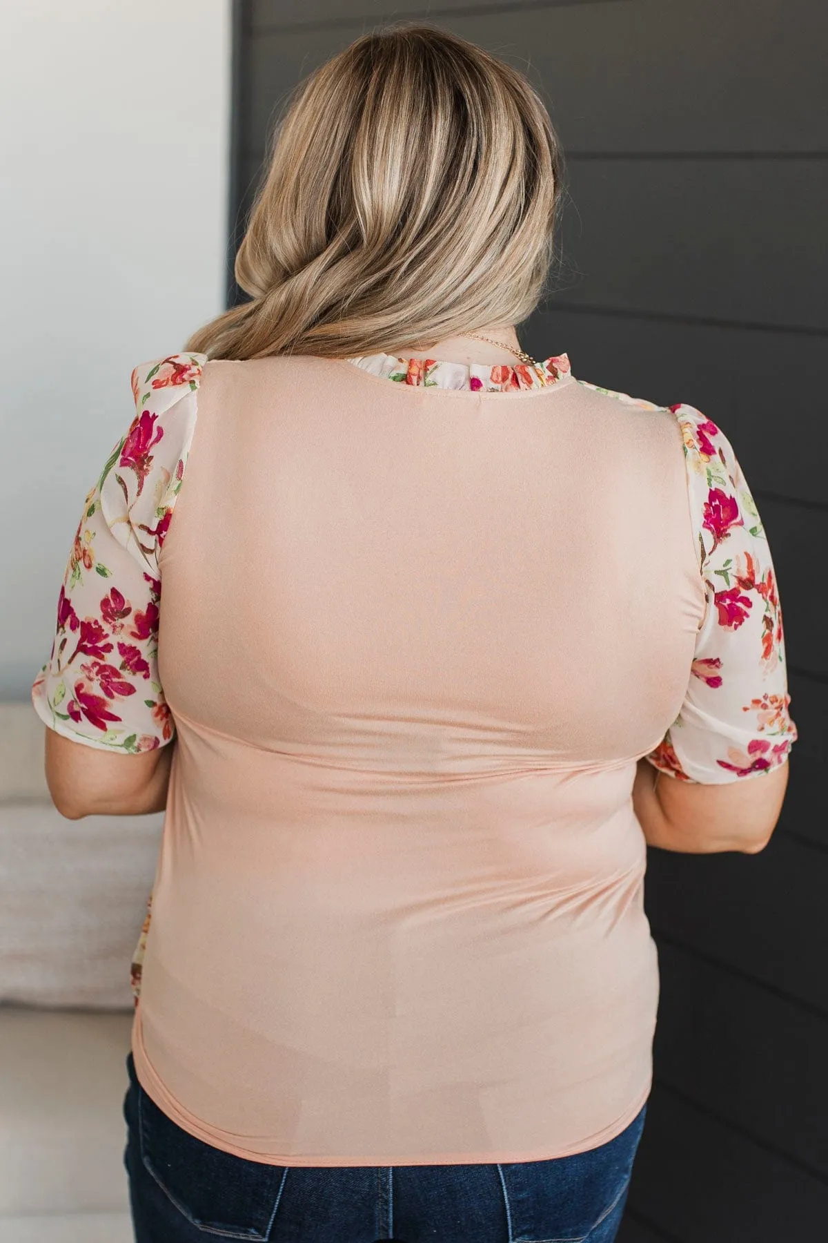 Timeless Affection Floral Top- Peach