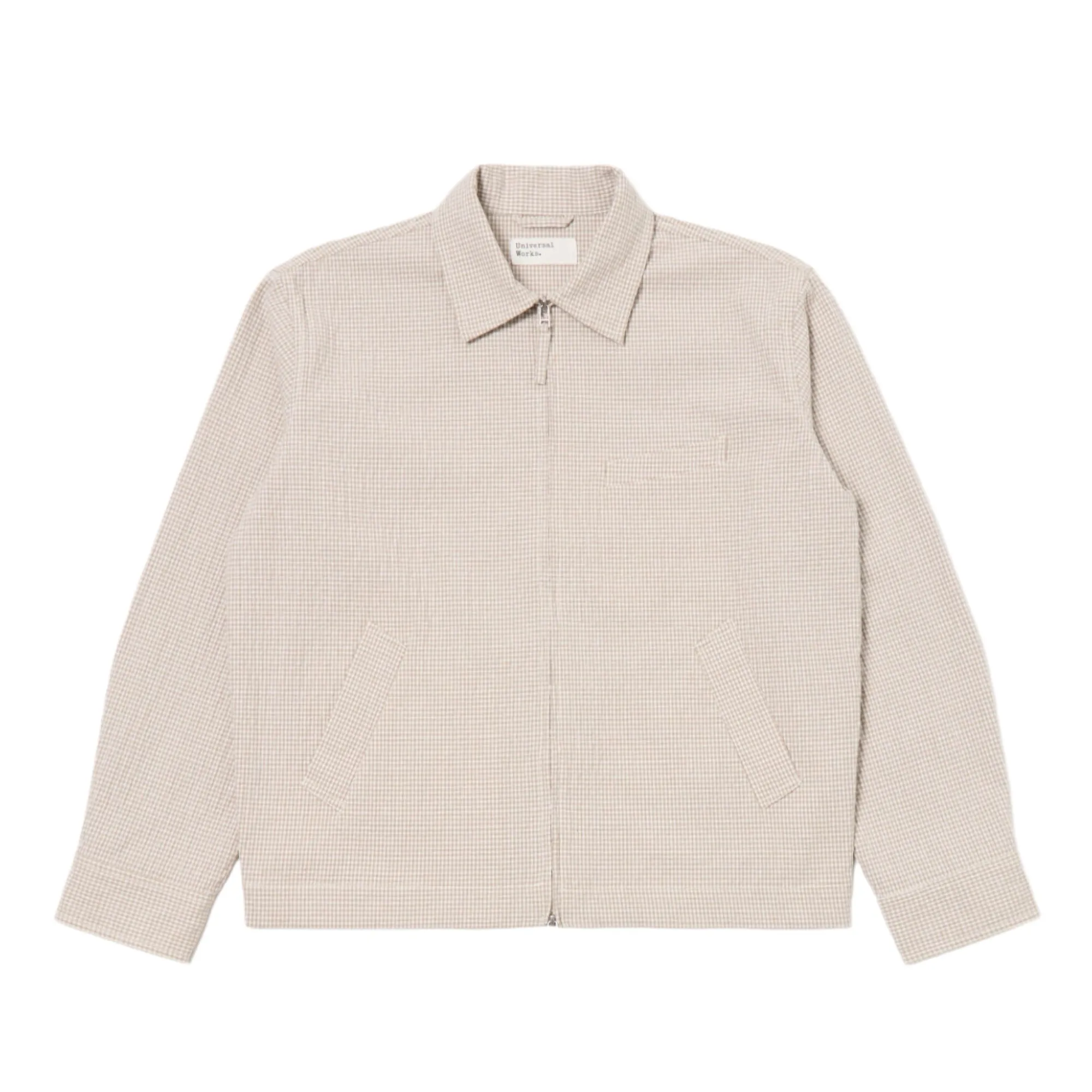 Universal Works Ospina Check Windcheater Jacket Ecru / Sand