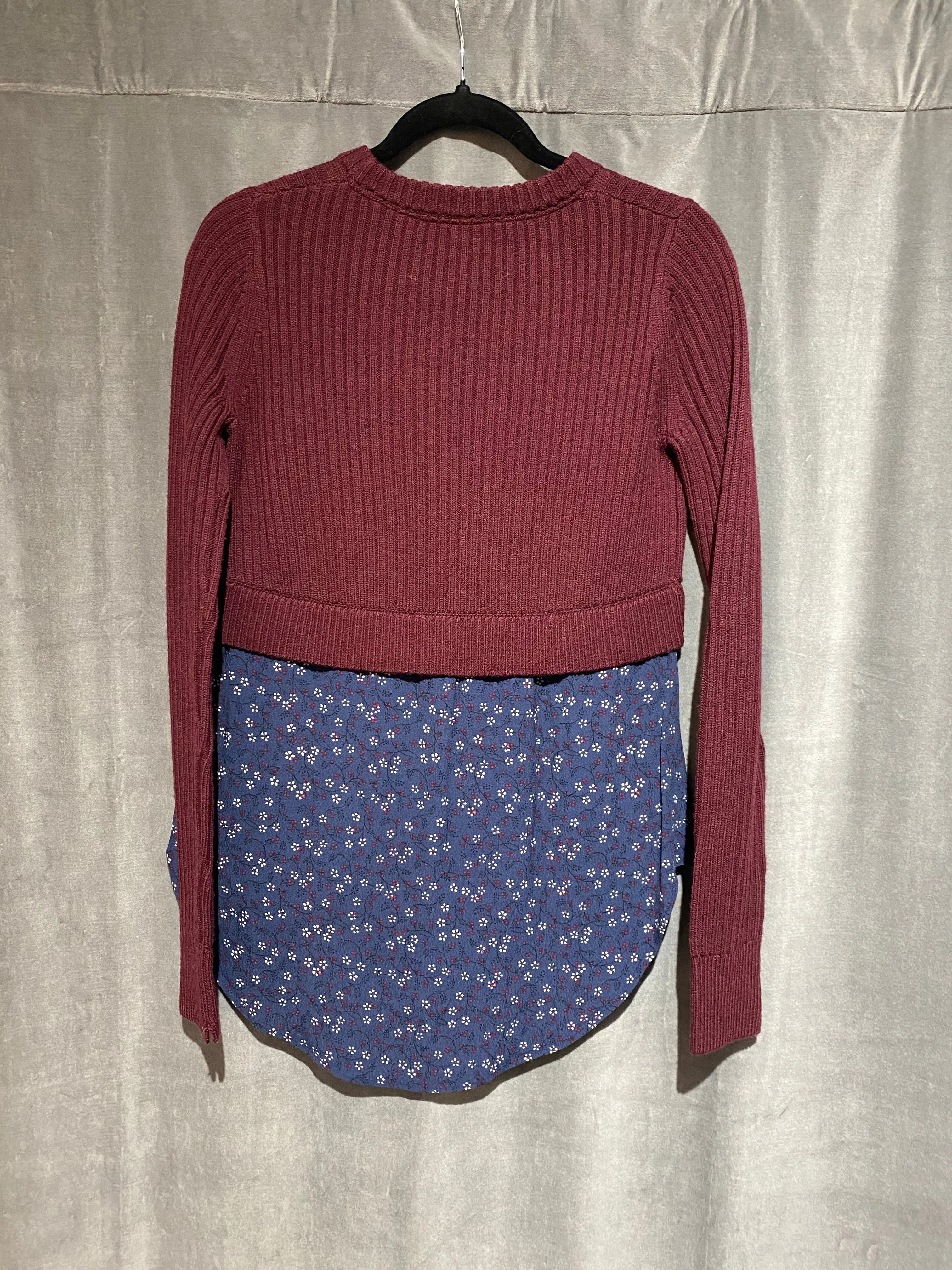 Veronica Beard Cropped Crew Long Sleeve Top Floral Button Shirt