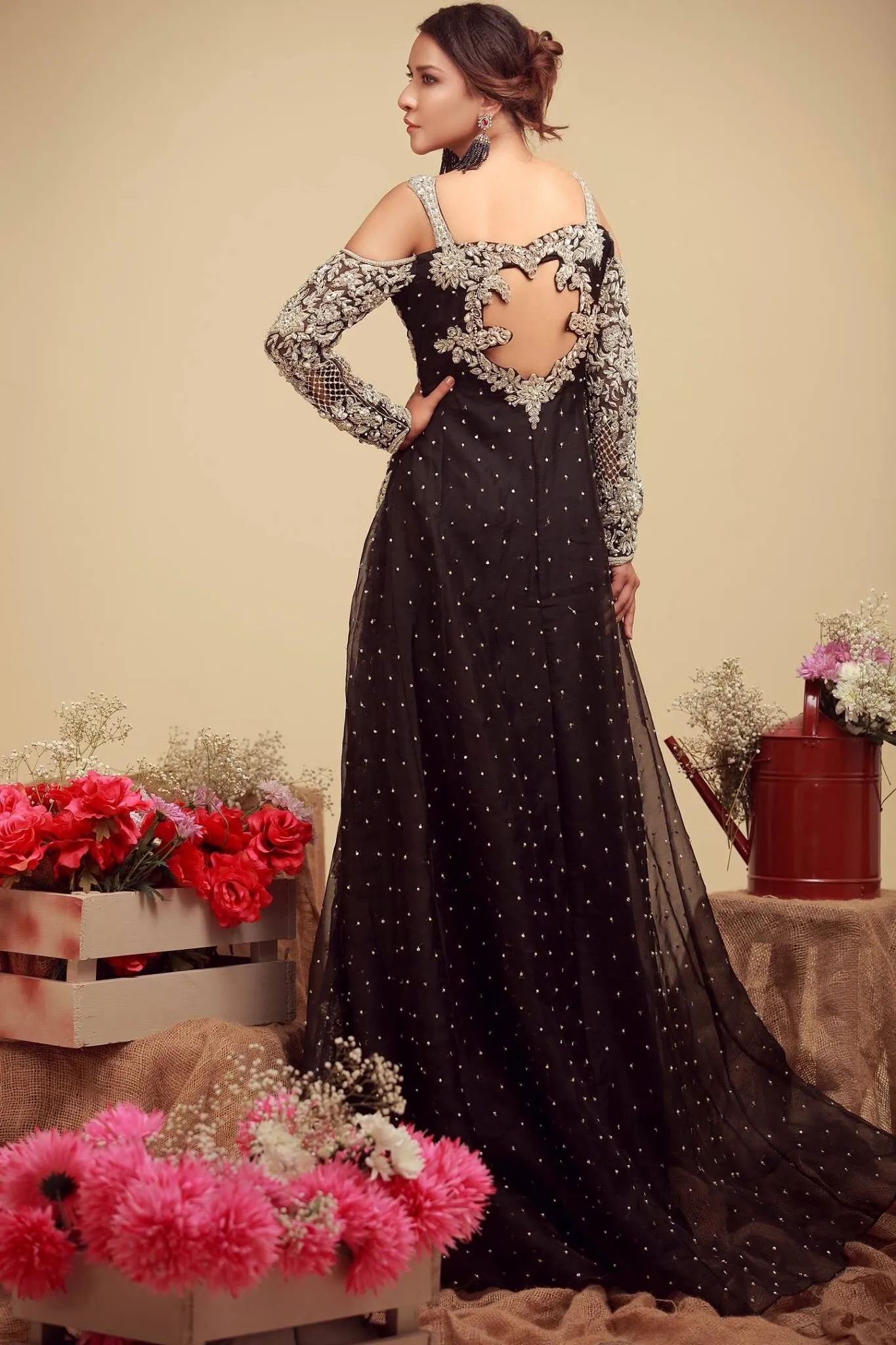 Wedding bridal dress with dabka nagh and cut work  M#B 143