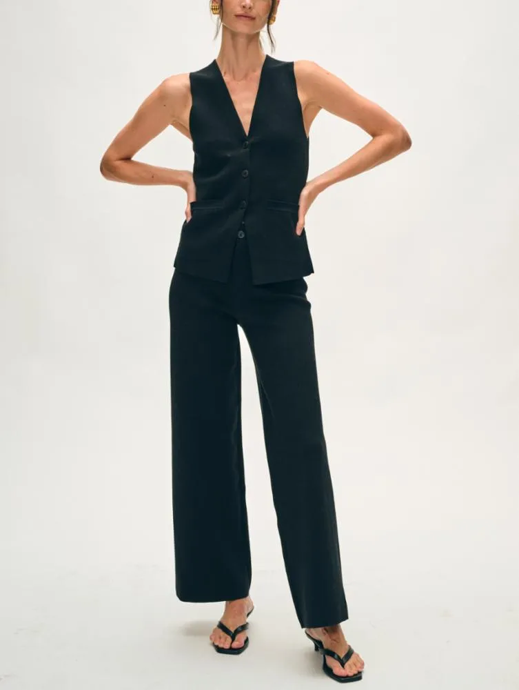 White   Warren Superfine Cotton Wide Leg Pant