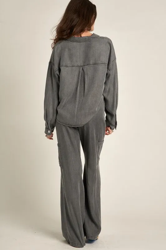 Wide Leg Tencel Pants