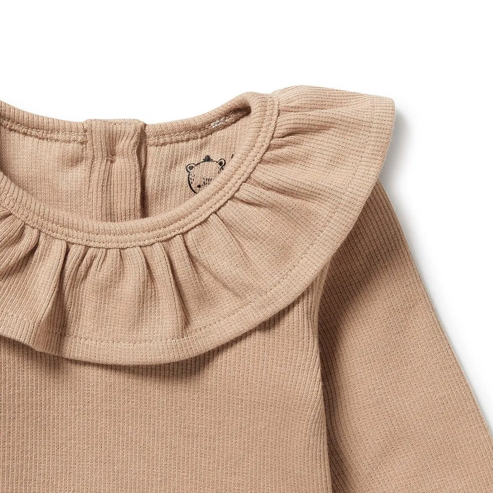 WILSON & FRENCHY FAWN ORGANIC RUFFLE TOP