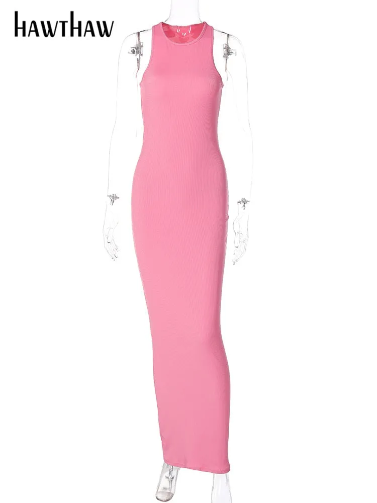 Women's Sleeveless Streetwear Bodycon Long Dress Pencil Maxi Dress