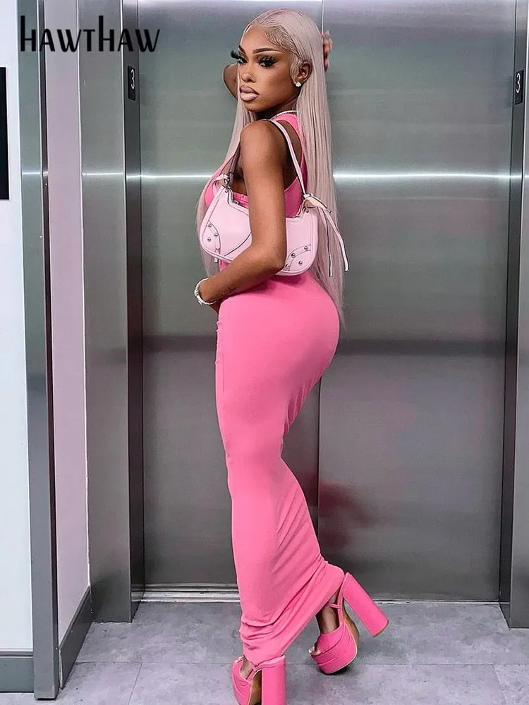 Women's Sleeveless Streetwear Bodycon Long Dress Pencil Maxi Dress