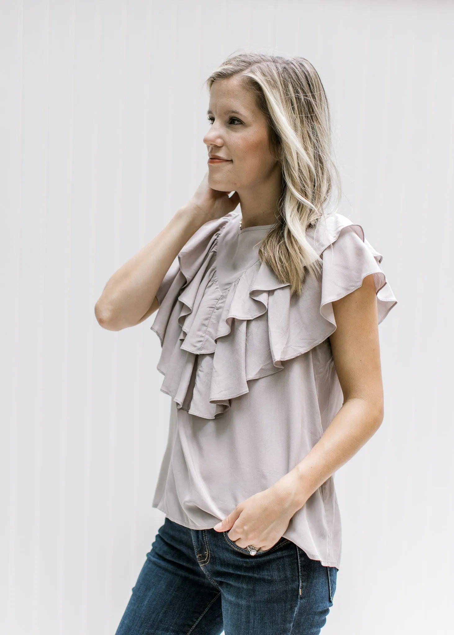 X Double Ruffle Top