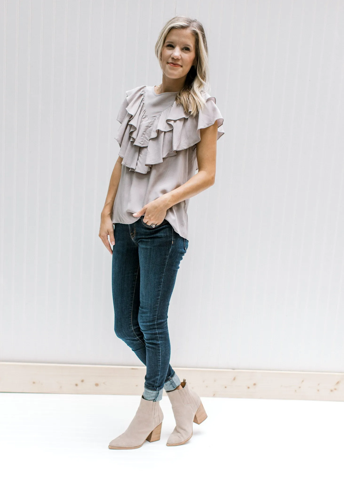 X Double Ruffle Top