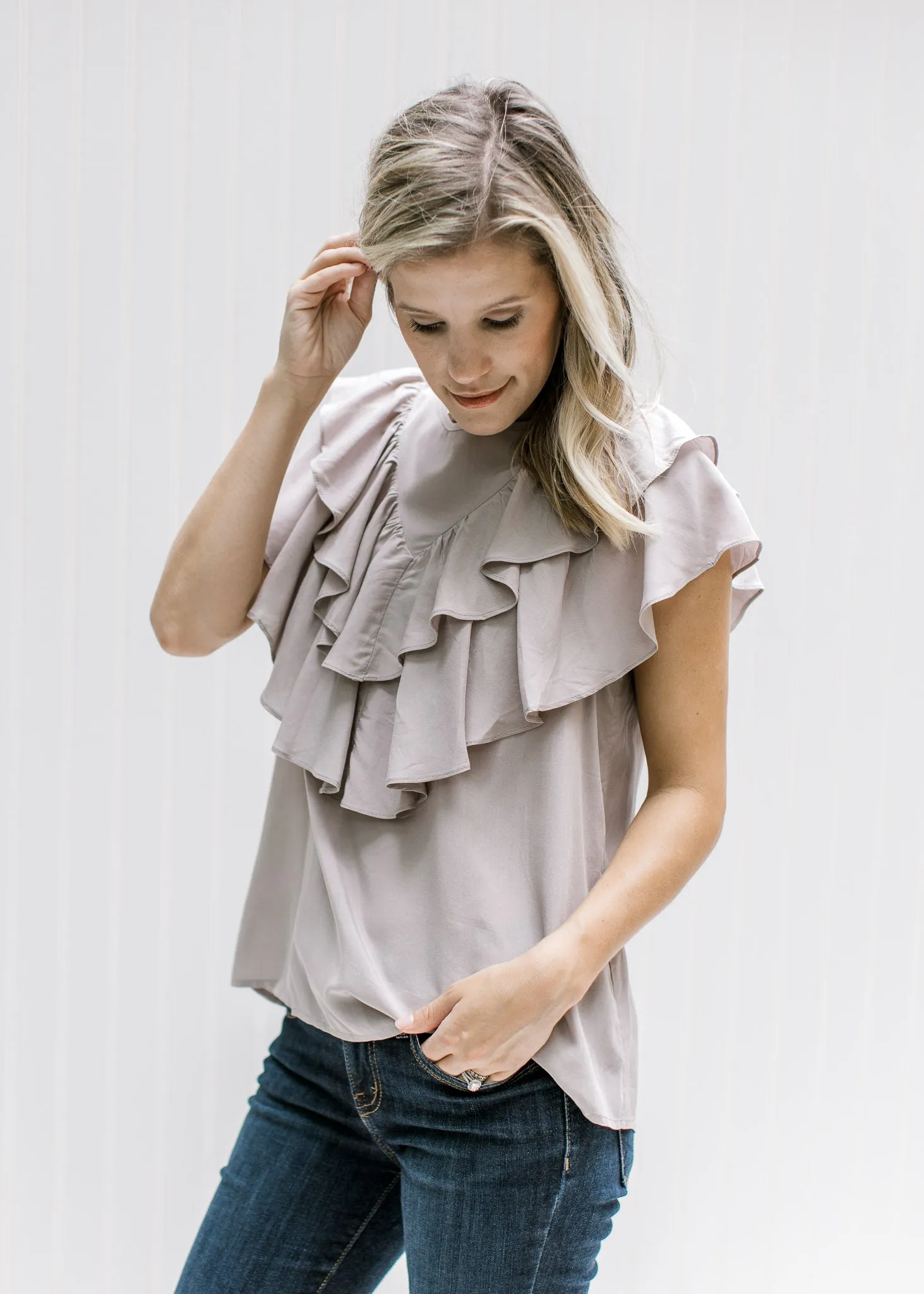 X Double Ruffle Top