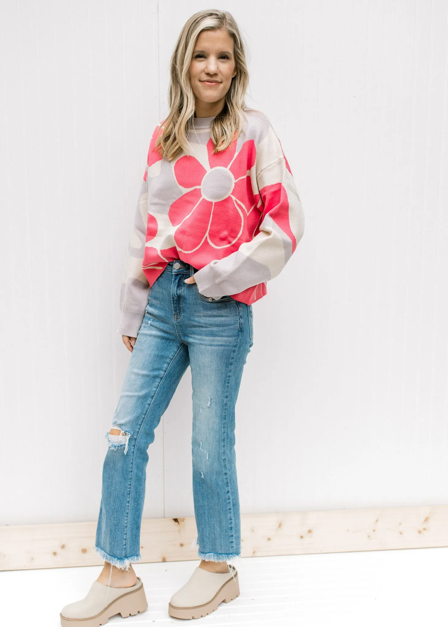 X Huge Flower Sweater