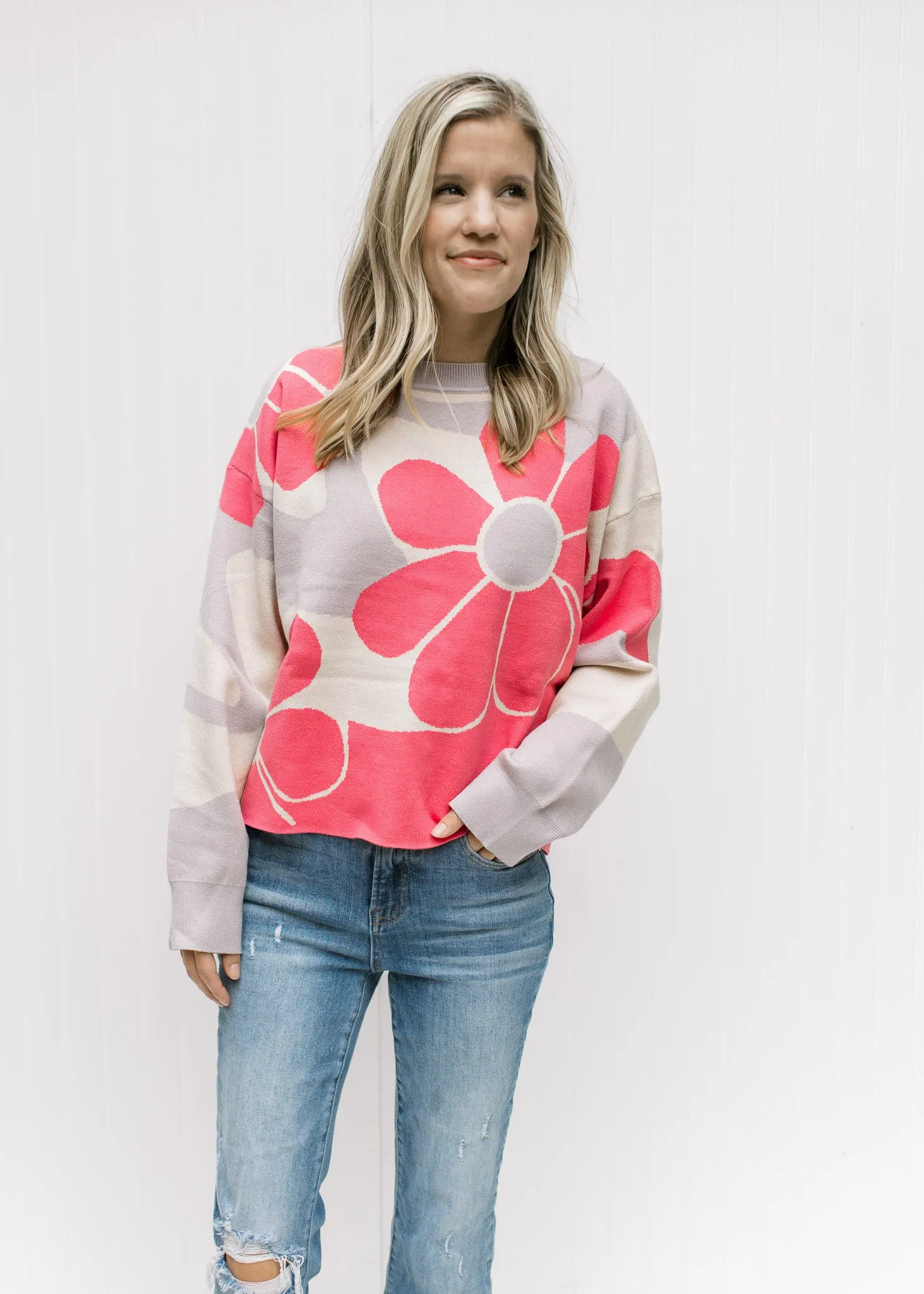 X Huge Flower Sweater