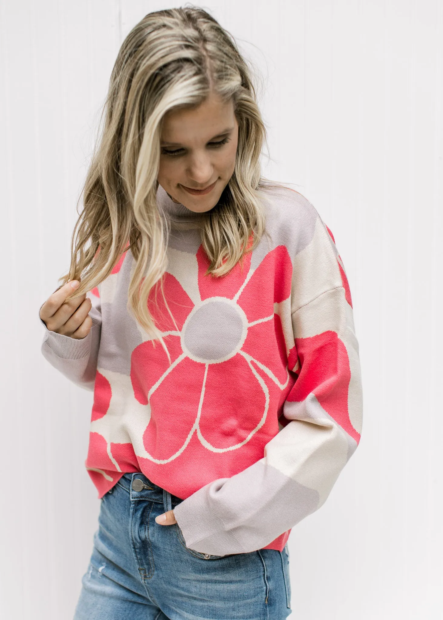 X Huge Flower Sweater
