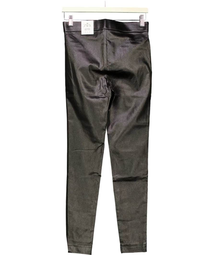 ZARA Black Mid Rise Legging UK S