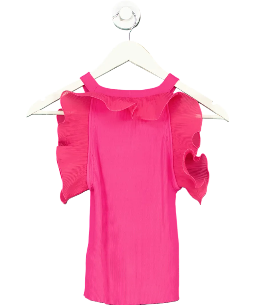 ZARA Pink Tank Ruffle Top UK S